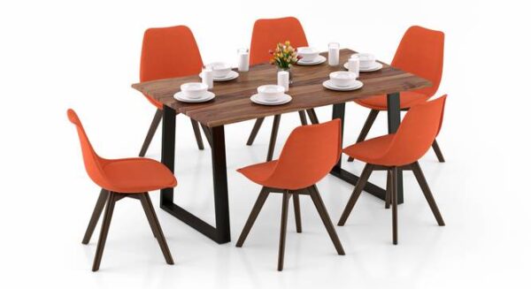 Aquila Live Edge Solid Wood Dining Table With Pashe Chairs - Image 11