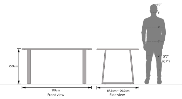 Aquila Live Edge Solid Wood Dining Table With Pashe Chairs - Image 2