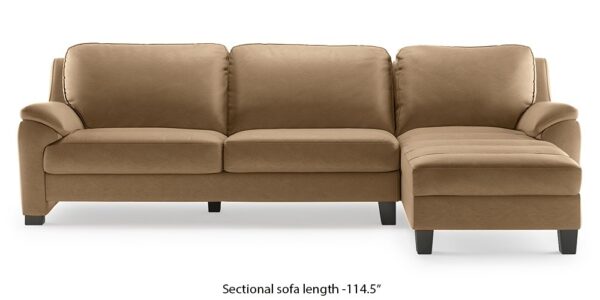 Farina Half Leather Sectional Sofa (Camel Italian Leather)